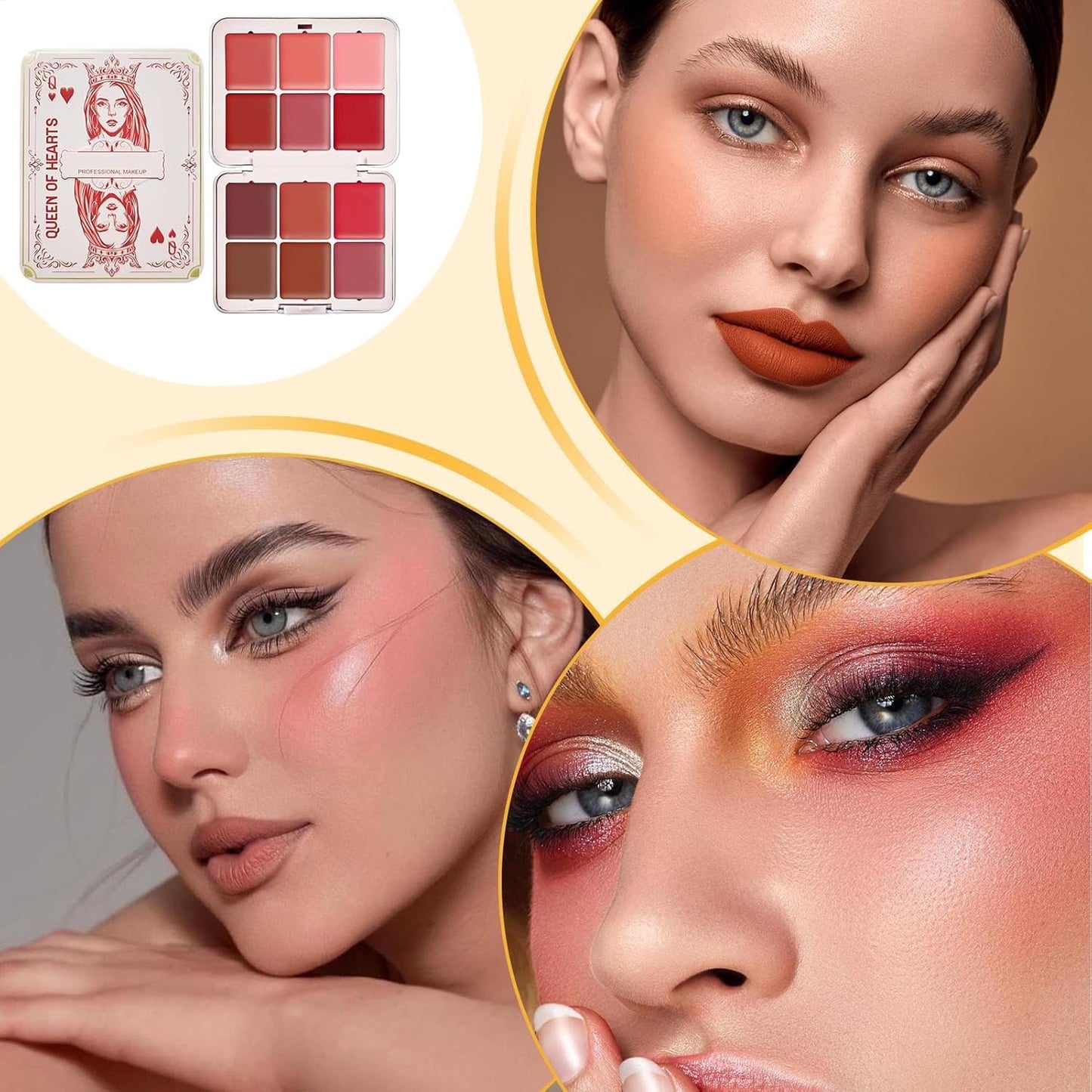 Face Blush Palette, Cosmetics Powder Blush, 12 Color Blush Palette, Smudge-Proof Blush, Long-Wearing Blush, Blendable Cheek Makeup, Multi-Color Blush Palette, Makeup for Cheeks and Eyes, Powder Blush