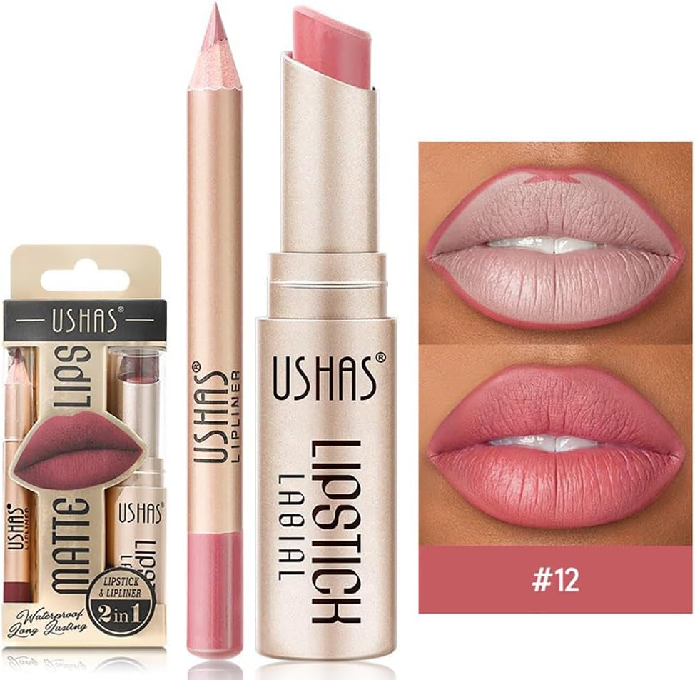 6 Couleurs De Rouge À Lèvres Mat 3 Couleurs De Crayon À Lèvres Mat + 3 Couleurs De Rouge À Lèvres Mat Velouté Kit De Maquillage Des Lèvres Très Pigmenté Et Longue Durée Avec Un Joli Paquet Cadeau