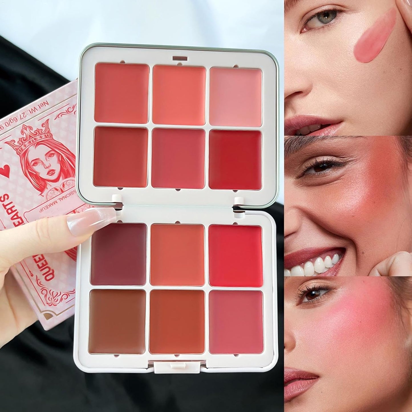 Face Blush Palette, Cosmetics Powder Blush, 12 Color Blush Palette, Smudge-Proof Blush, Long-Wearing Blush, Blendable Cheek Makeup, Multi-Color Blush Palette, Makeup for Cheeks and Eyes, Powder Blush