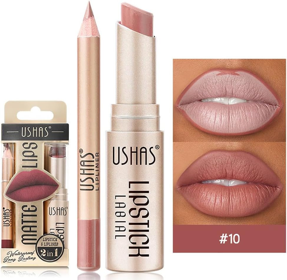 6 Couleurs De Rouge À Lèvres Mat 3 Couleurs De Crayon À Lèvres Mat + 3 Couleurs De Rouge À Lèvres Mat Velouté Kit De Maquillage Des Lèvres Très Pigmenté Et Longue Durée Avec Un Joli Paquet Cadeau