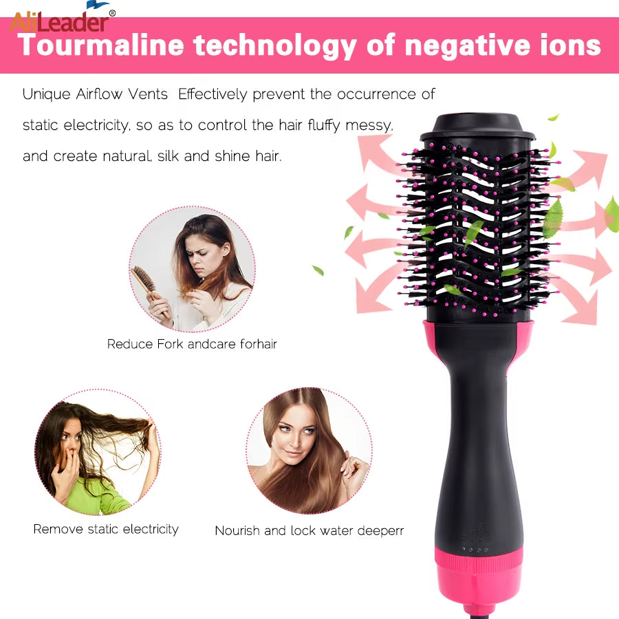 One-Step Volumizer Hair Dryer and Hot Air Brush 4 in 1 Hair Dryer Brush Blow Dryer Brush in One Ceramic Coating Hot Air Brush