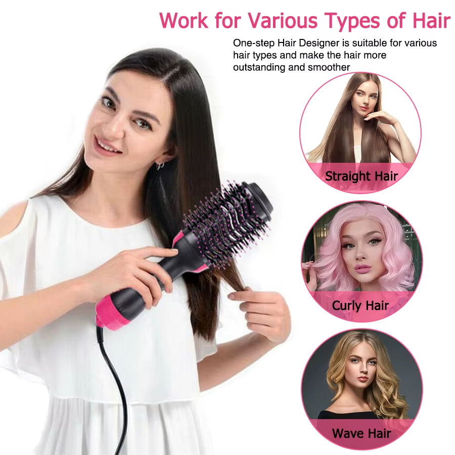 One-Step Volumizer Hair Dryer and Hot Air Brush 4 in 1 Hair Dryer Brush Blow Dryer Brush in One Ceramic Coating Hot Air Brush