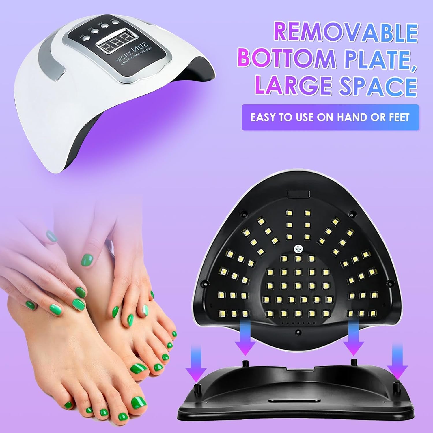 280W Lampe UV Ongles Gel Led,Portable Séchoirs À Ongles,Lampe UV Sèche Ongles,Séchoir À Ongles Avec 4 Minuteries,Lampe Professionnelle Pour Ongles